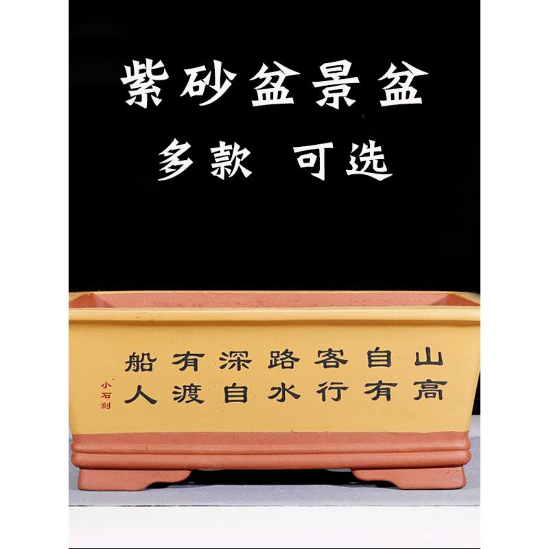 宜兴紫砂槽盆景花盆长方形花盆长长大特大型庭院阳台树桩