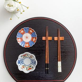 家用小碟漆盘手工制家居茶杯托盘水果盘 日本进口树脂半月餐盘日式