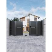 智能别墅铝合金庭院大门电动悬浮折叠门铁艺门不锈钢户外伸缩门