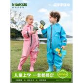 儿童雨衣小学生幼儿园宝宝连体全身防水雨披女童男孩防滑雨鞋 套装