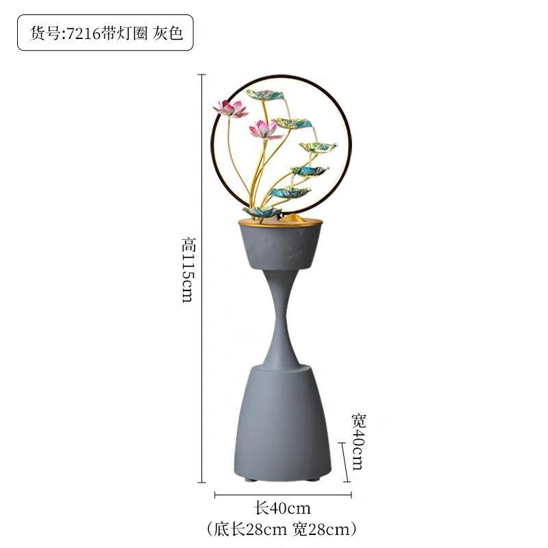 客厅轻奢流水摆件循环水室内电视柜北欧铁艺阳台落地式装饰风水球