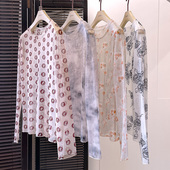 微透薄款 网纱上衣叠穿扎染春夏季 内搭T恤女 冰丝打底衫 2022年新款