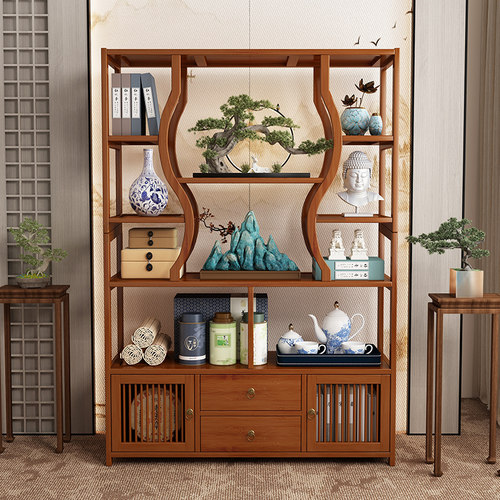 竹海明珠博古架经济型茶室展示柜