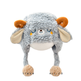 婴儿帽子秋冬款毛绒帽男宝宝可爱加厚保暖毛绒防风婴幼儿护耳冬季