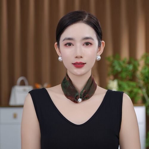 新款时尚韩版百变百搭炫彩护颈纹磁扣丝巾