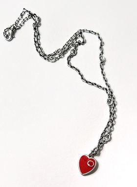 复古做旧时尚新品红色爱心字母锁骨Gg项链女新品包邮气质名媛风潮