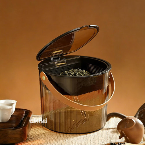 桌面小茶水桶带沥水设计