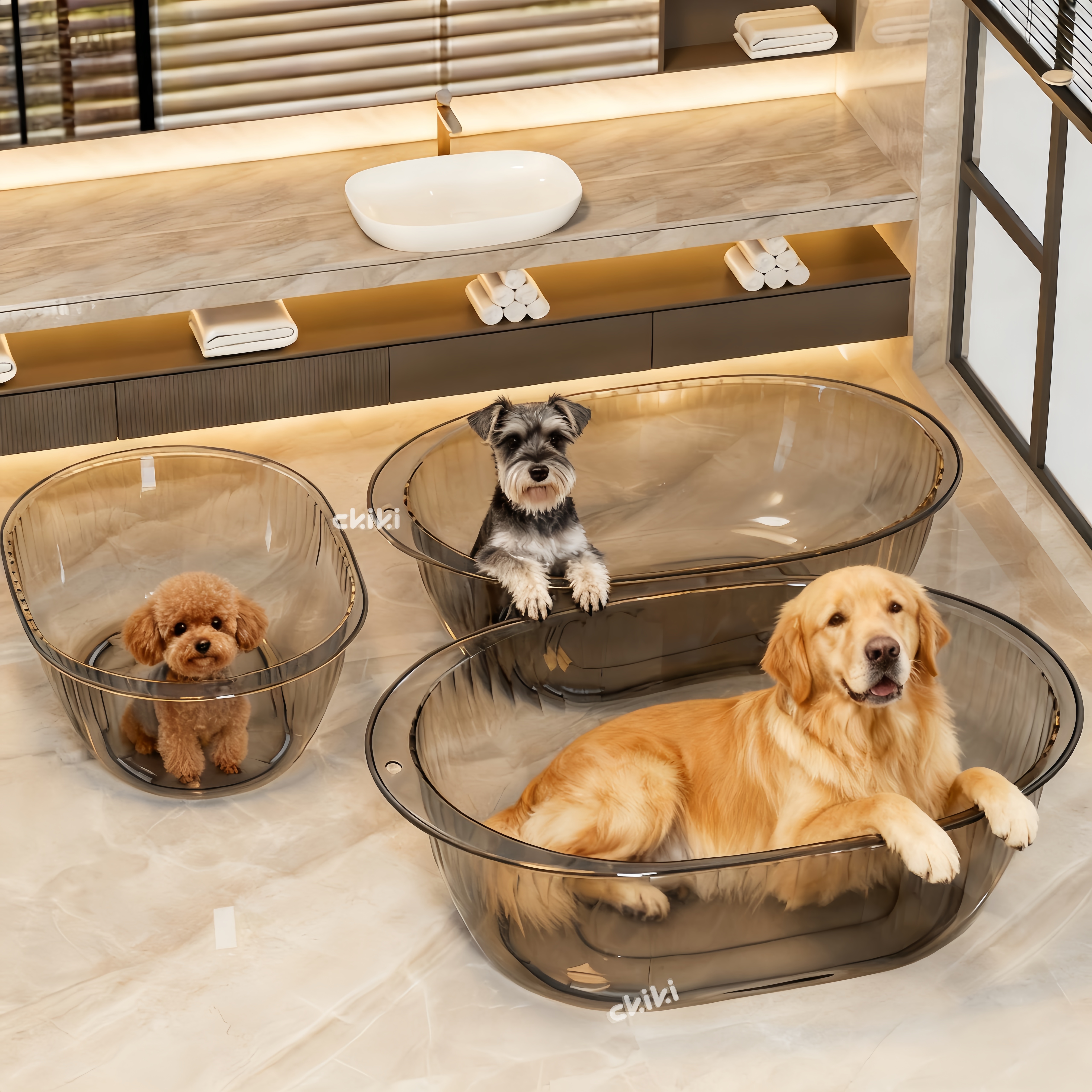 狗狗洗澡盆宠物猫专用洗浴盆小型犬躺托带排水猫咪大型犬洗澡大盆