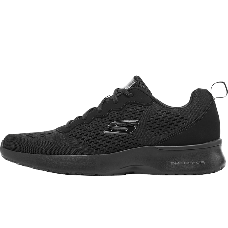 Skechers斯凯奇男鞋运动鞋秋季大网眼全黑色网面透气洞洞跑步鞋男