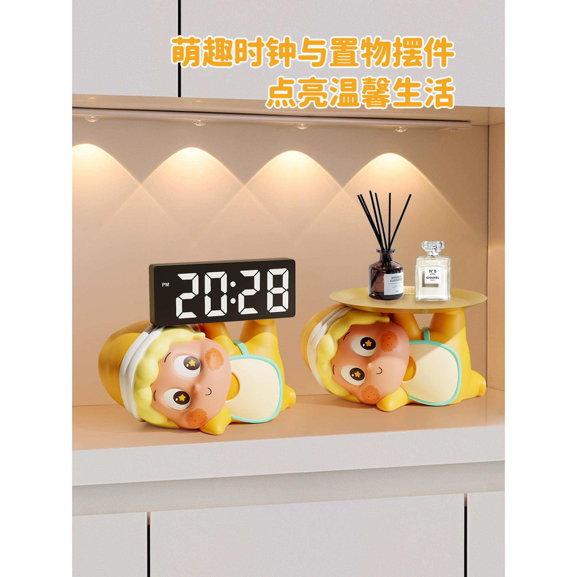星星人钥匙收纳玄关摆件可爱客厅电视柜桌面置物架入户放钥匙托盘