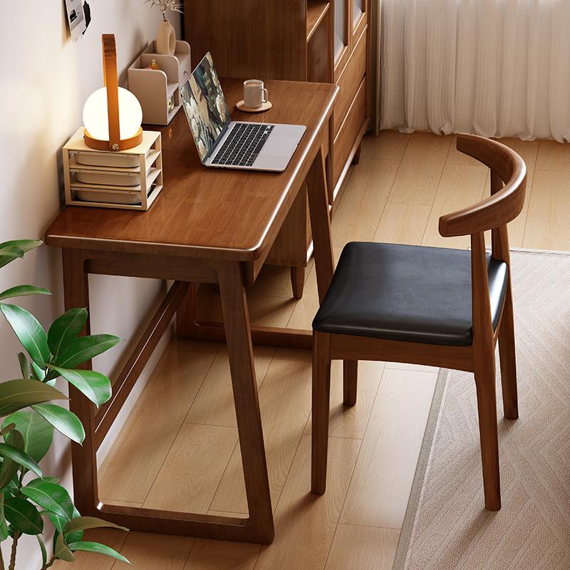 70/90CM全实木书桌学生家用学习桌小户型卧室办公桌简易电脑桌子