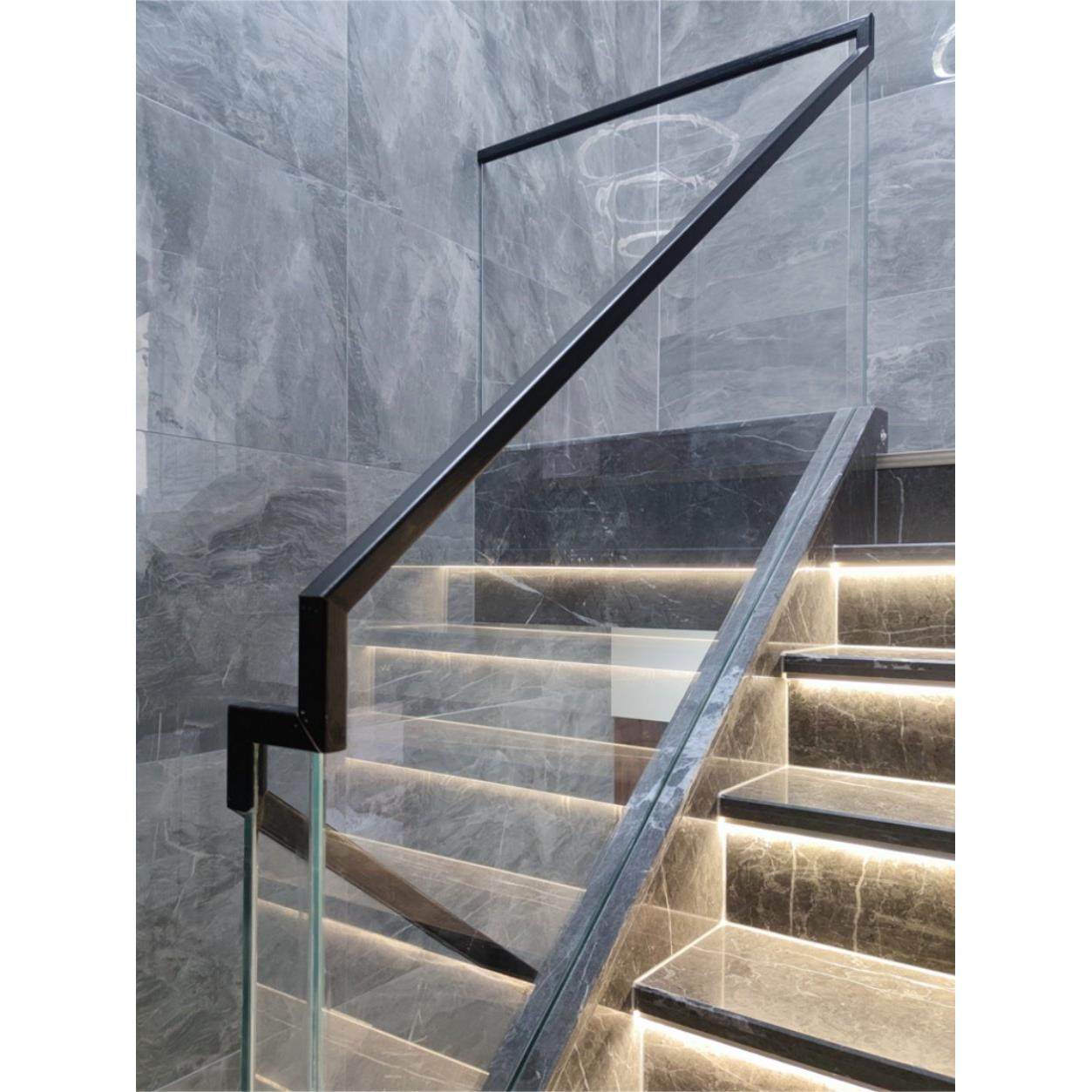 深圳香港钢化玻璃楼梯扶手 超白无框玻璃栏杆卡槽护栏别墅围栏