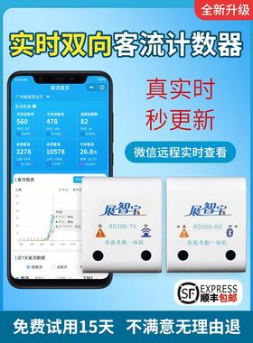 展智宝门店客流计数器免布线红外双向人数统计超市商场服装店景区