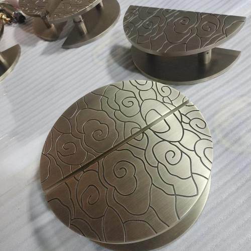中式圆形半圆祥云铝板拉手现代简约木门玻璃门刻花艺术花纹把手