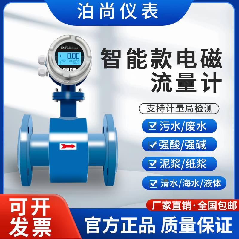 电磁流量计管道式分体式污水泥浆高精度传感器dn32dn50dn100智能