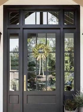 锌合金别墅大门农村自建房子母双开玻璃入户防盗门家用铜门进户门