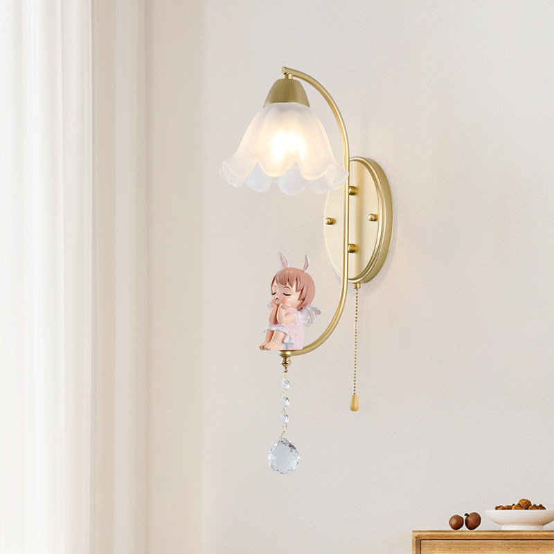 法式高级感主卧室拉线壁灯北欧创意女孩房间床头灯客厅背景墙壁灯,家装灯饰光源,壁灯,淘宝优惠券,粉丝福利购,淘宝优惠卷