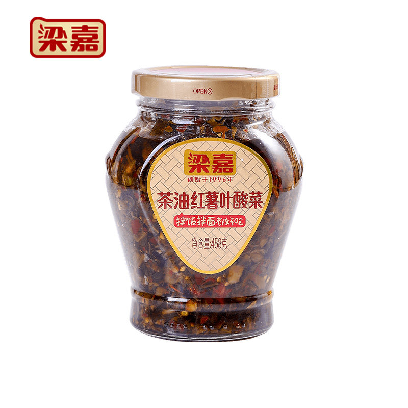 【拼团】梁嘉458g茶油红薯叶酸菜图片