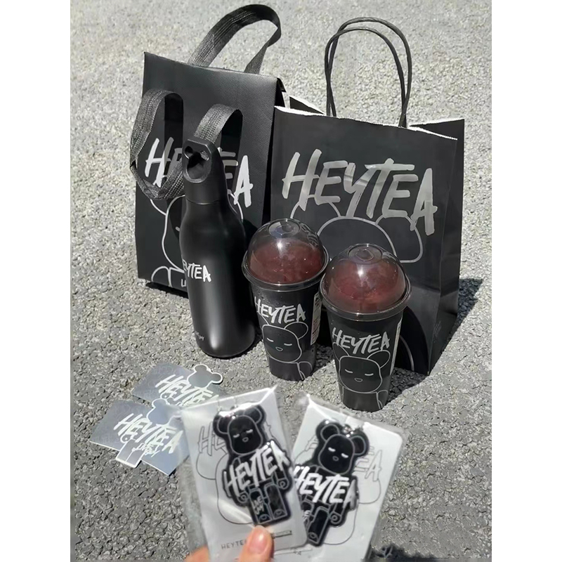 正版喜茶积木熊联名周边水杯贴纸