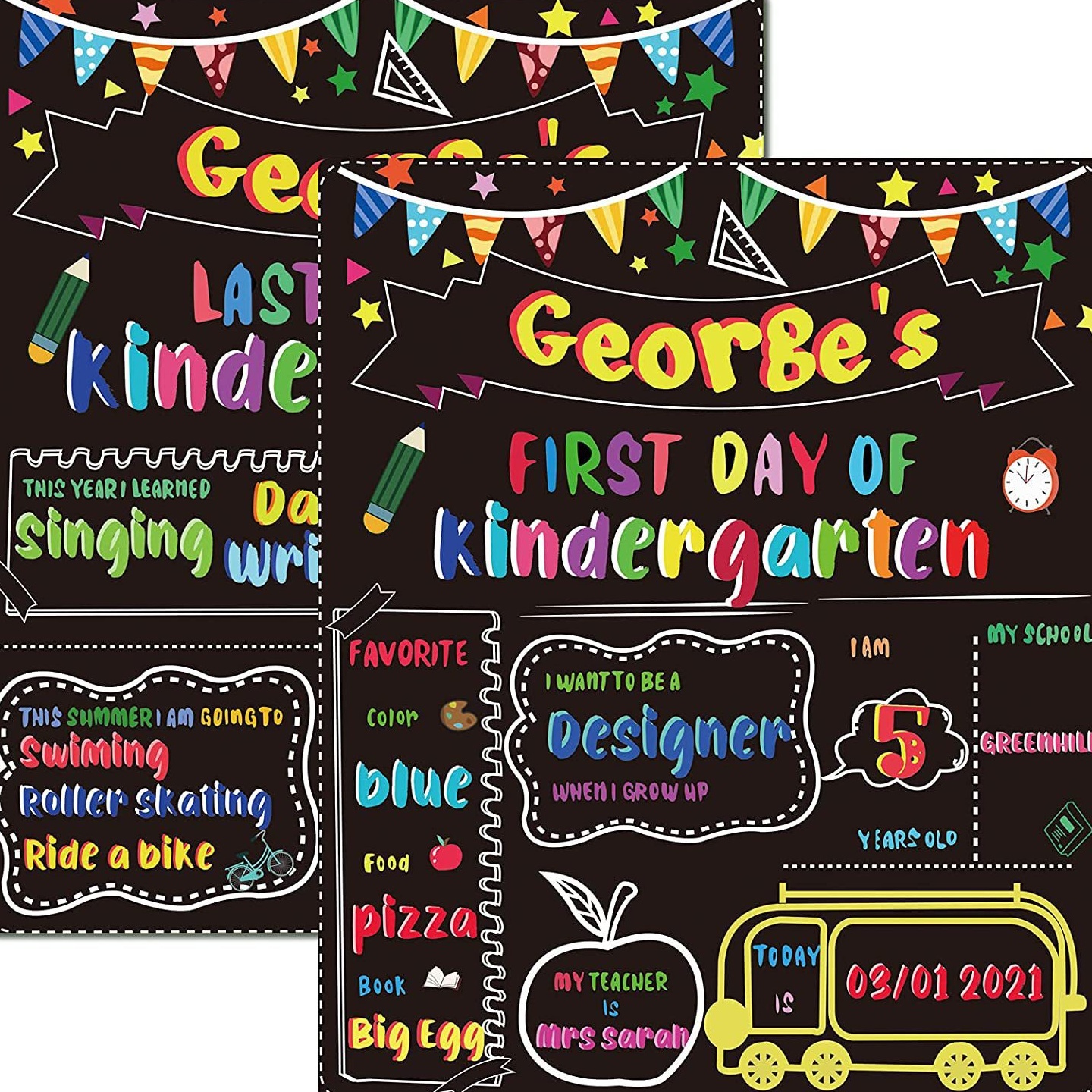 开学季小黑板返校季手举牌拍照道具印刷黑板奶茶店咖啡店装饰木牌