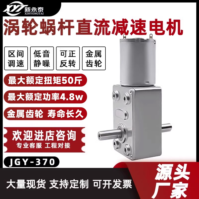 涡轮蜗杆微型直流减速自锁双出轴