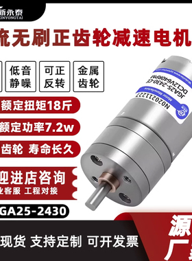新永泰JGA25-2430微型直流无刷减速电机调速小马达12v24v电动机