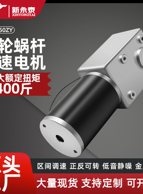 新永泰5882-50ZY涡轮蜗杆直流减速电机大扭矩低速调速马达12v24v