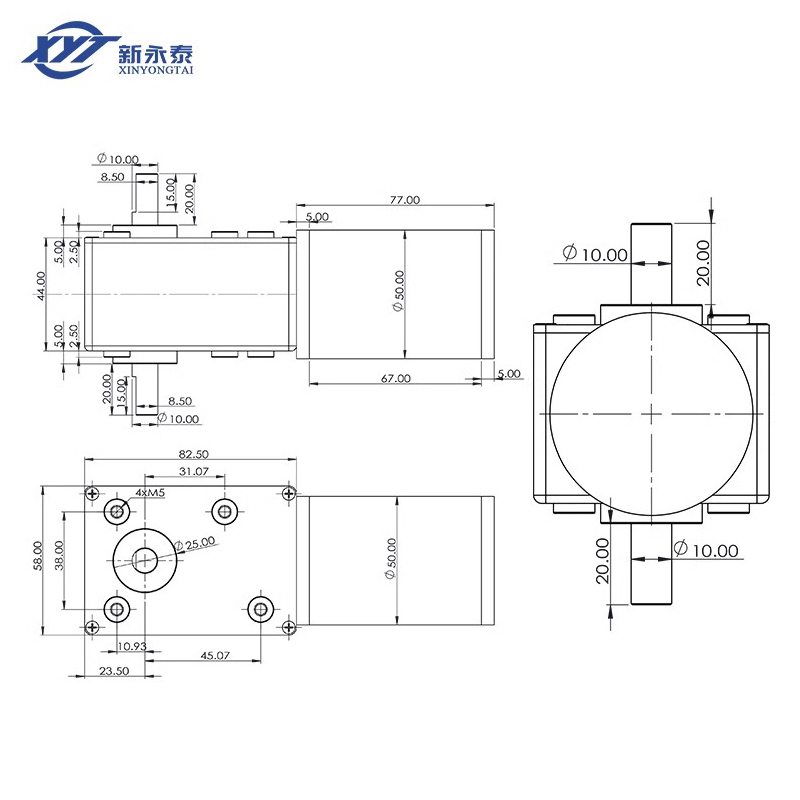 新永泰5882-50ZY涡轮蜗杆直流减速电机大扭矩低速调速马达12V 24V 包装 白板纸 原图主图