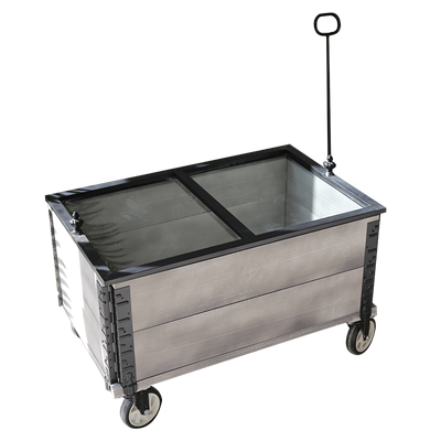 岛拉花架花车花箱移动拉车玻璃桌