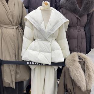 设计感大翻领羽绒服s8485W664 时尚 十三行现货2025秋冬新款 韩版