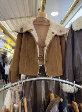 十三行现货2025秋冬新款韩版时尚两面穿翻领短款外套S68630W312