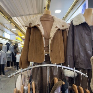 两面穿翻领短款 时尚 外套S68630W312 韩版 十三行现货2025秋冬新款