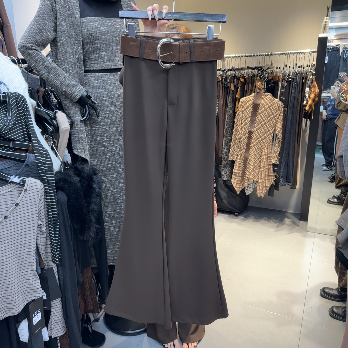 韩版时尚高腰显瘦微喇裤女百搭