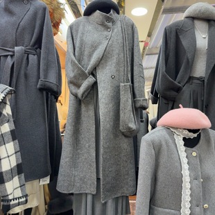 立领长款 时尚 双面羊毛大衣S68257W524 韩版 十三行现货2025秋冬新款