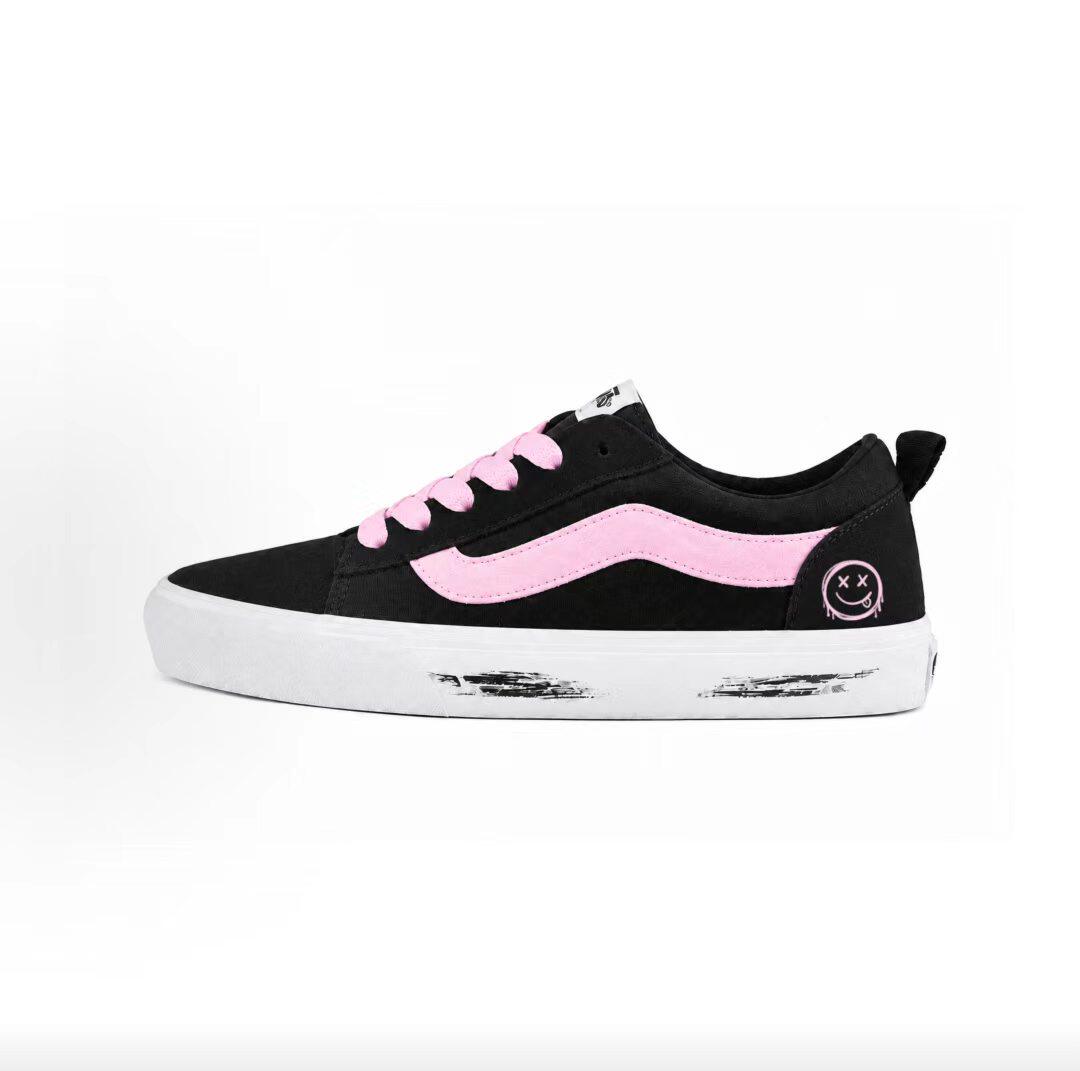 【定制球鞋】Vans Vero LS街头粉调礼袋款耐磨轻便低帮板鞋黑绿色