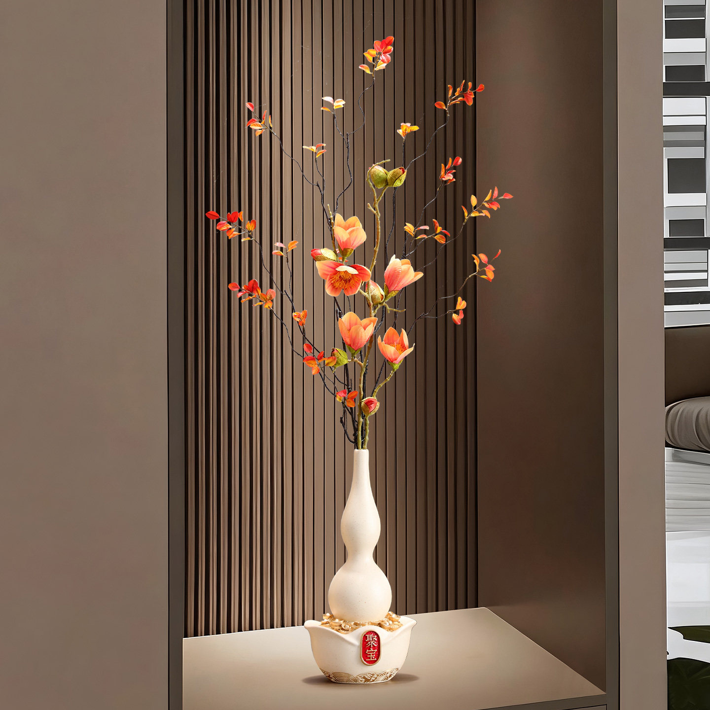 聚宝盘葫芦摆件轻奢高级感客厅玄关壁龛电视柜竖高花瓶装饰品招财,家居饰品,装饰摆件,淘宝优惠券,粉丝福利购,淘宝优惠卷