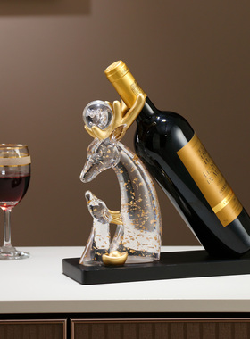 轻奢高档鹿红酒架摆件