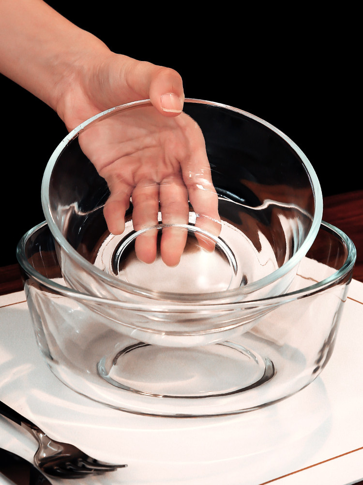 透明玻璃碗家用日式水果蔬菜沙拉水晶碗盘学生宿舍泡面耐冷热饭碗