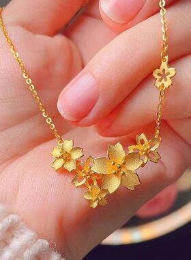 三生花项链幸福花嫁花仿金戒指花团锦簇足金婚嫁结婚三金订婚