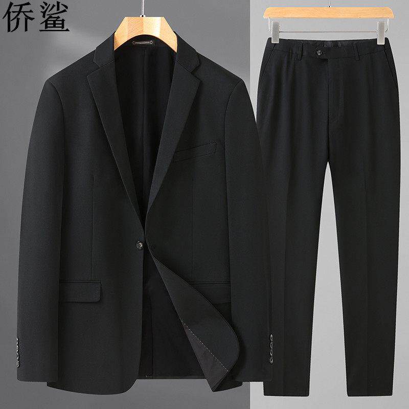 大码西装男套装加肥加大胖子商务正装西服外套结婚黑色宽松职业服