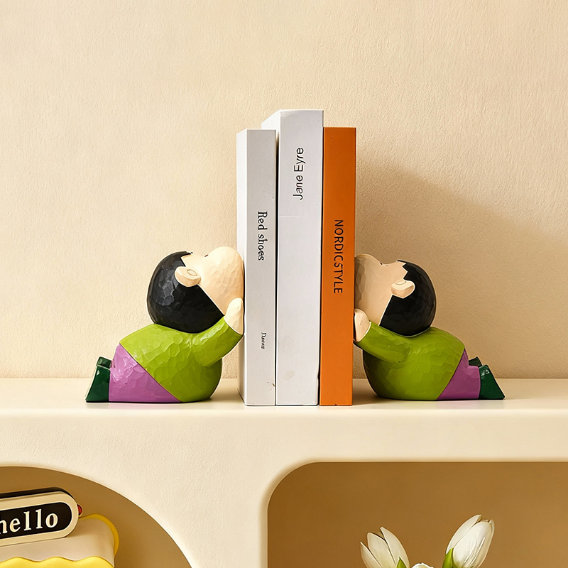 可爱胖虎书档摆桌面摆件