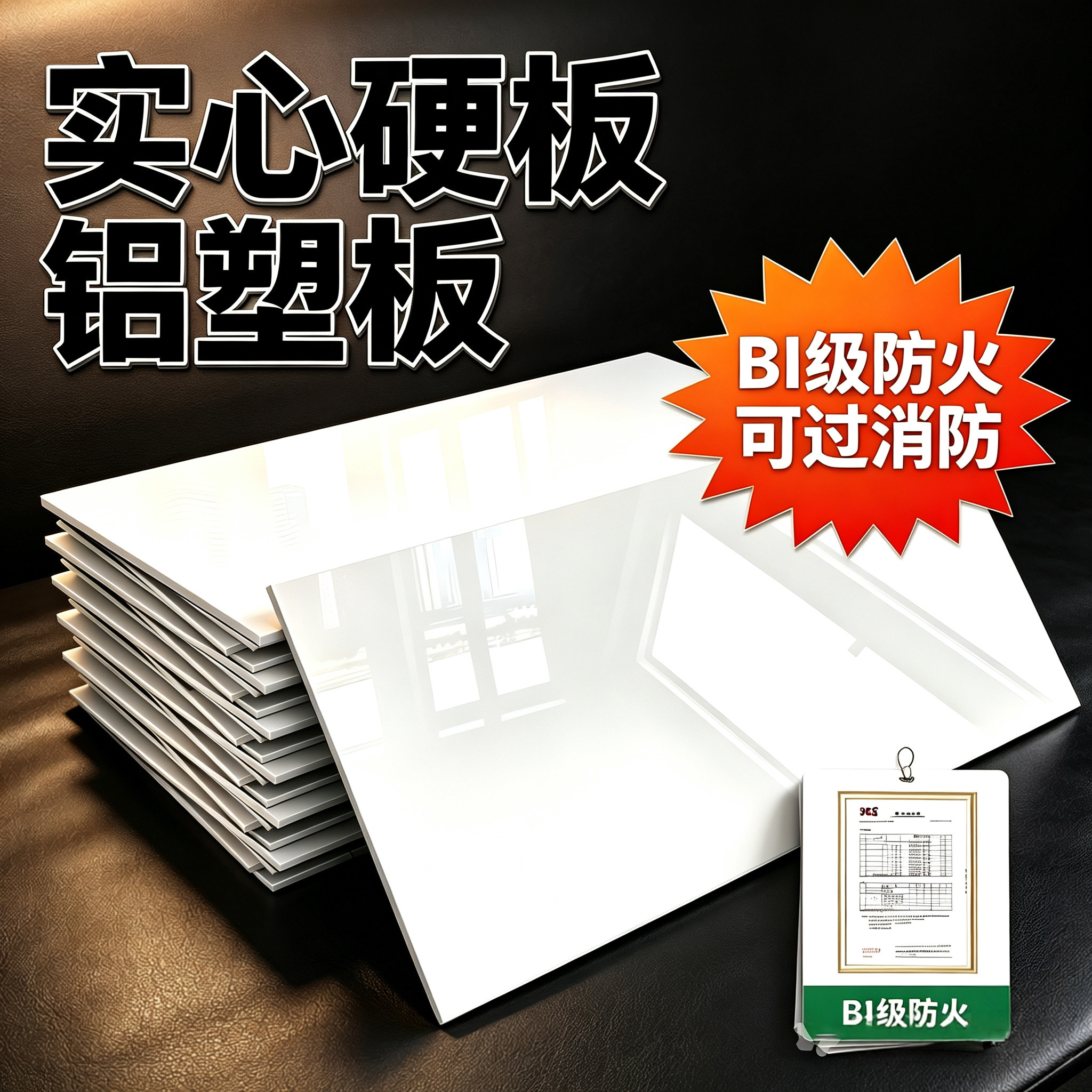 【BI级防火】实心硬板铝塑板图片