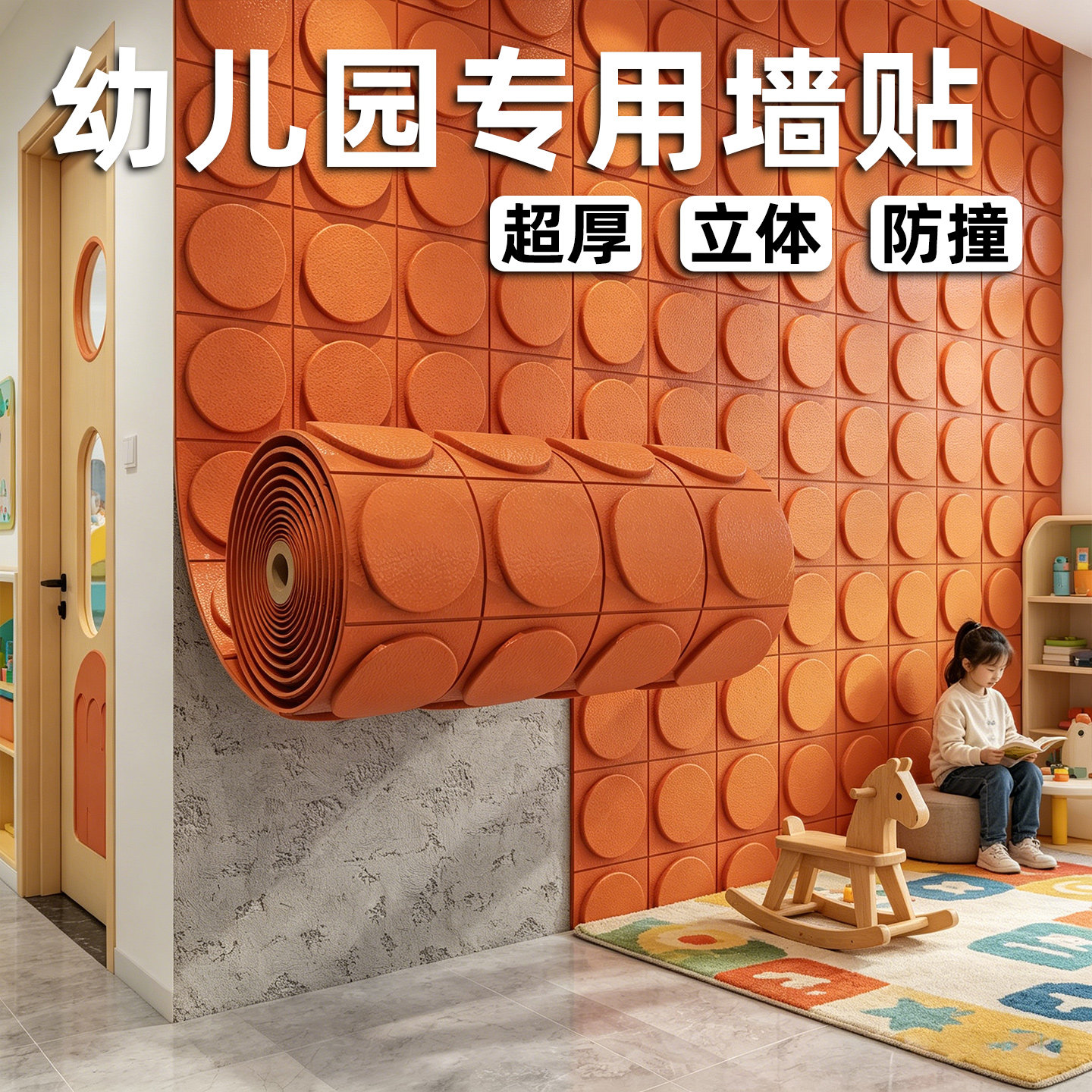 护墙贴防撞软包儿童早教幼儿园墙壁贴纸自粘3d立体墙纸厚2026新款