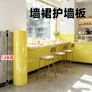 甜品店墙面装饰室内装修护墙板硬质铝塑板自粘墙贴纸不伤墙可移除
