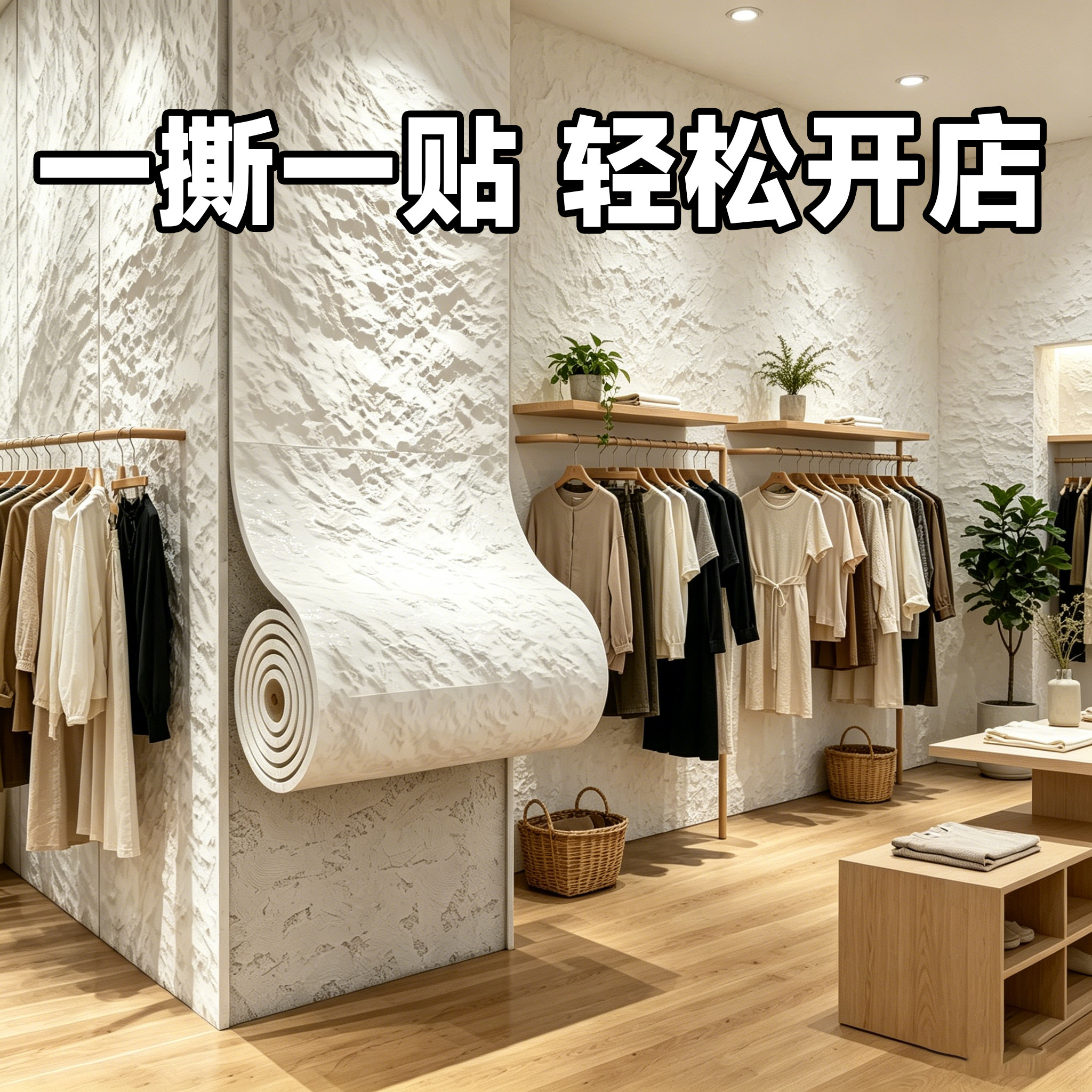 【店铺装修】墙面改造3d立体墙贴图片