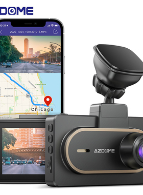 AZDOME跨境记录仪内置WIFI GPS行车轨迹2K高清广角夜视停车监控