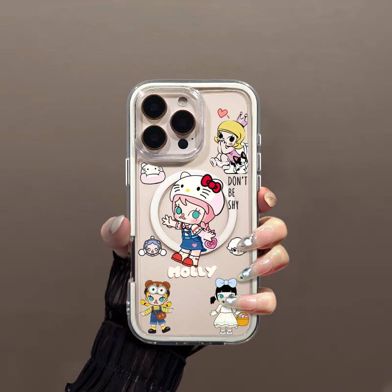 泡泡玛特holly炫彩磁吸适用苹果16/15iphone13PROMAX华为手机壳