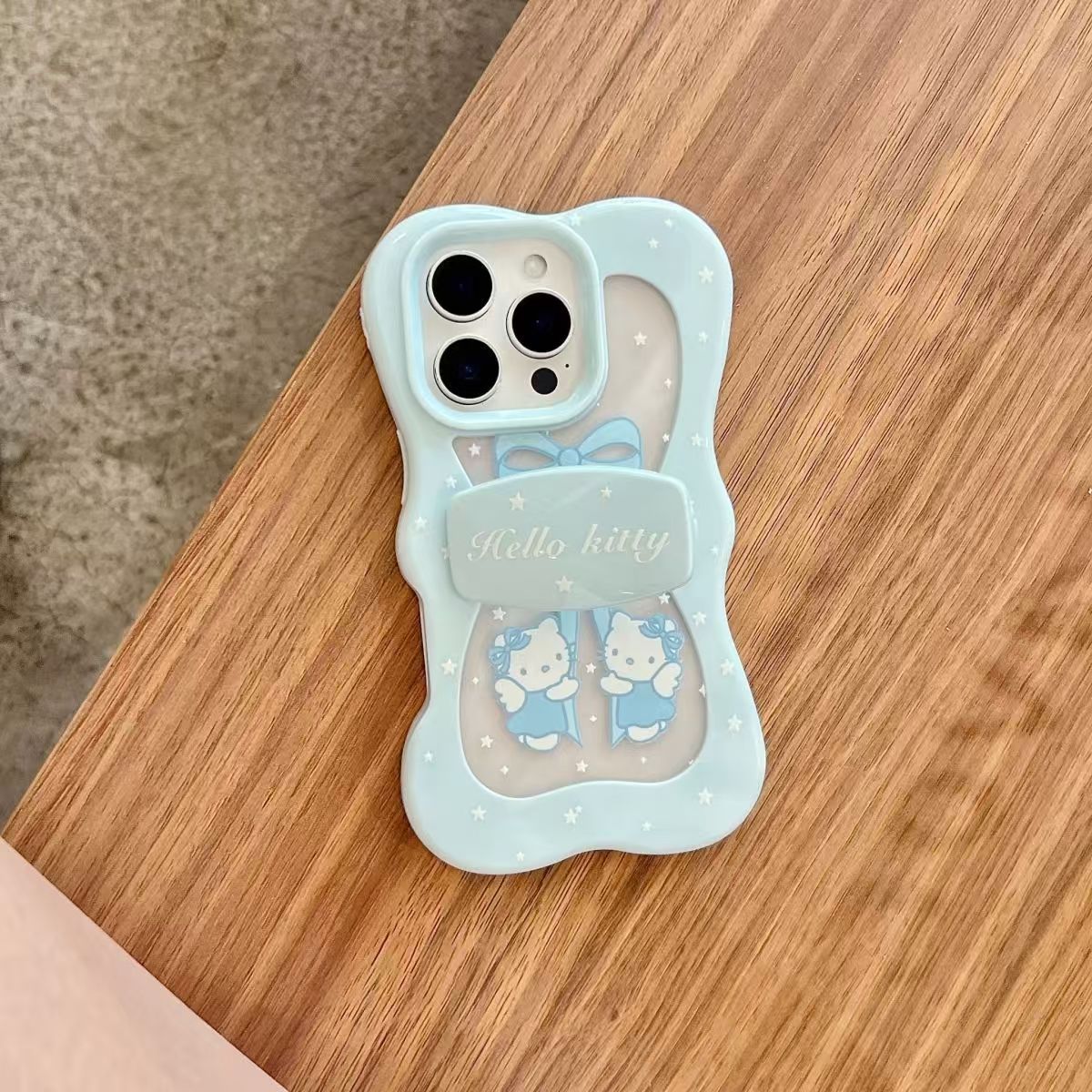 天使凯蒂ins风蝴蝶结支架适用苹果16/15iphone13PROMAX手机壳小众
