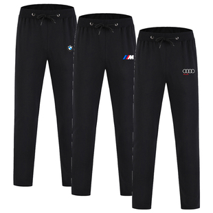 秋冬季休闲运动纯棉直筒长裤男女薄款工作裤黑色卫裤定制印字logo