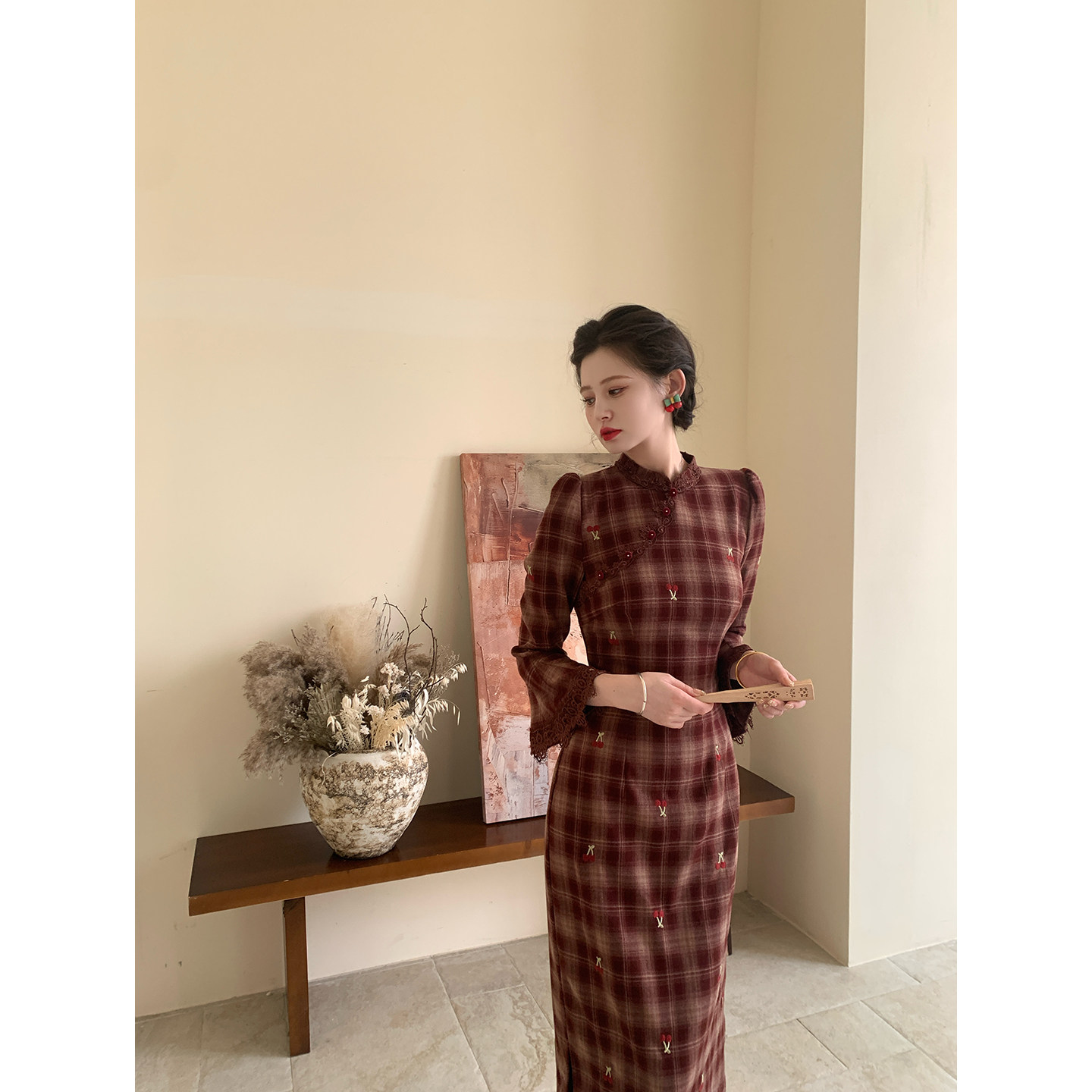 新中式复古连衣裙女秋季新款图片